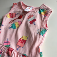 Brand New F&F Tropical Ice Lolly Pink Summer Sleeveless Dress - Girls 3-6m