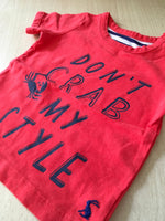 Joules Don't Crab My Style Red/Navy T-Shirt - Unisex 3-6m