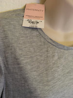 Brand New Dorothy Perkins Maternity Light Grey S/S T-Shirt - Size Maternity UK 20