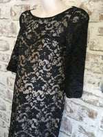 Asos Maternity Black Lace Sweetheart Midi Party Occasion Dress - Size Maternity UK 16