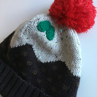 Debenhams Christmas Pudding Knitted Bobble Hat and Mittens- Unisex 7-10yrs
