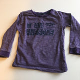 I am Awesome Purple Boys L/S Top - Boys 18-24m