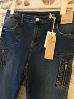 Brand New M&S Blue Slim Utility Jeans with Adjustable Waist - Girls 14-15yrs