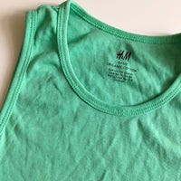 H&M Basic Green Organic Cotton Boys Sleeveless Vest Top - Boys 6-8yrs