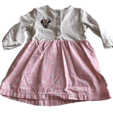 Minnie Mouse Girls l/s Dress with Pink Spotty Skirt - Girls 3-6m