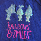 Dreamworks Trolls Girls Blue Rainbows & Smiles Sequin Jumper - Girls 3-4yrs
