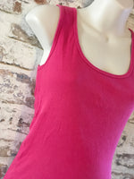 Topshop Maternity Fuschia Ribbed Summer Vest Top - Size Maternity L UK 16-18