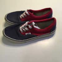 Vans Red/Navy Classic Canvas Shoes Trainers - Unisex Size UK 2.5