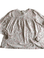 White L/S Top with Flowers and Butterflies - Girls 12yrs