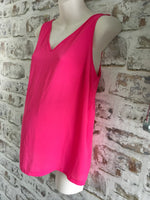 Asos Maternity Hot Pink V Neck Chiffon Strapless Top - Size Maternity UK 8