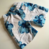Ocean Pacific Boys White & Blue Floral Sports / Swim Shorts - Boys 3-4yrs
