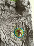 Tu Grey/Green Utility Trousers with Dog Badge Motif - Boys 3-6m