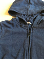 H&M Basic Blue Organic Cotton Hoodie Jumper Zip Up - Unisex 7-8yrs