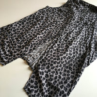 H&M Grey Leopard Print Sleeveless Blouse Top - Girls 13-14yrs