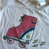 Zara Baby Girls Pink T-Shirt with Sequin Roller Skate - Girls 3-6m