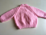 Hand Knitted Pink Baby Girl's Soft Knit Cardigan - Girls 0-3m