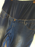Dorothy Perkins Blue Slim Leg Over Bump Jeggings Jeans - Size Maternity UK 22