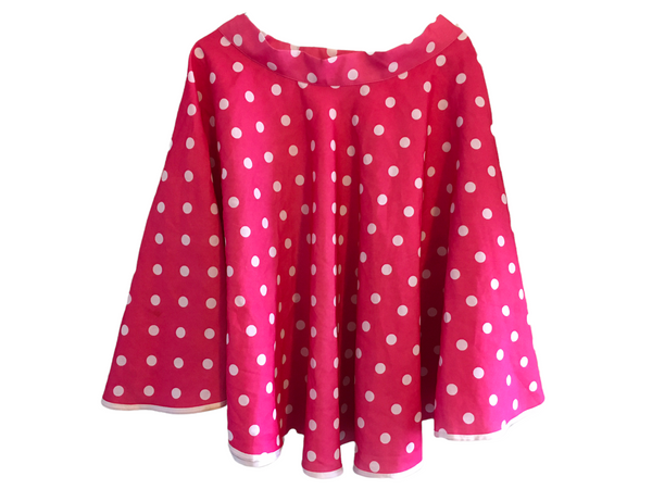 1950's Rock and Roll Pink Spotty Rockabilly Skirt Fancy Dress - Adults
