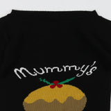 Mummy's Christmas Pudding Black Bardot Jumper Dress - Size Maternity M/L