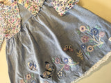Mantaray Blue/Purple Butterfly Dress with Mock Cardigan - Girls 0-3m