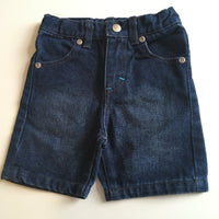 DKNY Baby Boys Designer Dark Blue Denim Shorts - Boys 12m