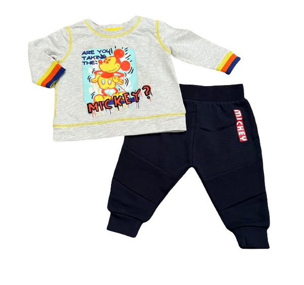 Disney Mickey Mouse L/S Top & Joggers Outfit Taking The Mickey - Boys 3-6m