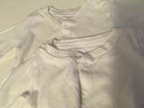 Nutmeg Plain White Unisex Sleepsuits x 2 Bundle - Unisex Tiny Baby