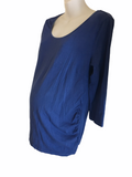 H&M Mama Sky Blue 3/4 Sleeve Stretch Top - Size Maternity XL - UK 20-22