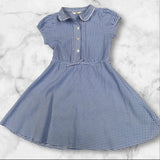 BHS Royal Blue Summer School Dress Gingham Check - Girls 7yrs
