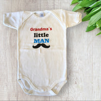 Babidu White Grandma's Little Man Slogan Toddler S/S Bodysuit - Boys 18m