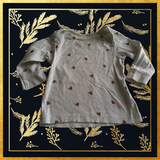 Mothercare White L/S Small Robin Print Pyjama Top - Unisex 9-12m