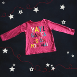 Nutmeg Yay! Santa Is On His Way Pink L/S Top - Girls 12-18m