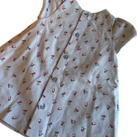 Mothercare Grey Textured Baby Christmas Dress Robins Print - Girls 1-3m