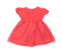F&F Red Organza Floral Applique Baby Christmas / Party Dress - Girls 6-9m