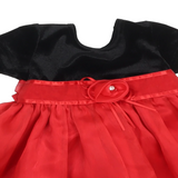 2 Ft & Trendy Black Velvet & Red Organza Baby Christmas Dress - Girls 3-6m
