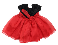 2 Ft & Trendy Black Velvet & Red Organza Baby Christmas Dress - Girls 3-6m