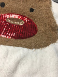 F&F Cream Gold Sparkly Sequin Reindeer Jumper - Girls 12-18m