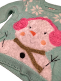 George Mint Green Snowman Girls Christmas Jumper - Girls 12-18m