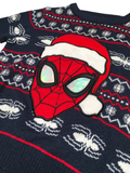 Marvel Spiderman Navy Fair Isle Baby Character Christmas Jumper - Boys 12-18m