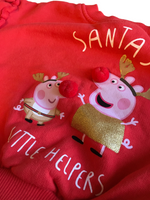 Next Peppa Pig & George Santa's Little Helpers Red Baby Christmas Jumper - Unisex 3-6m