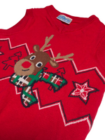 So Cute Red Christmas Reindeer Sleeveless Tank Top Jumper - Boys 12-18m