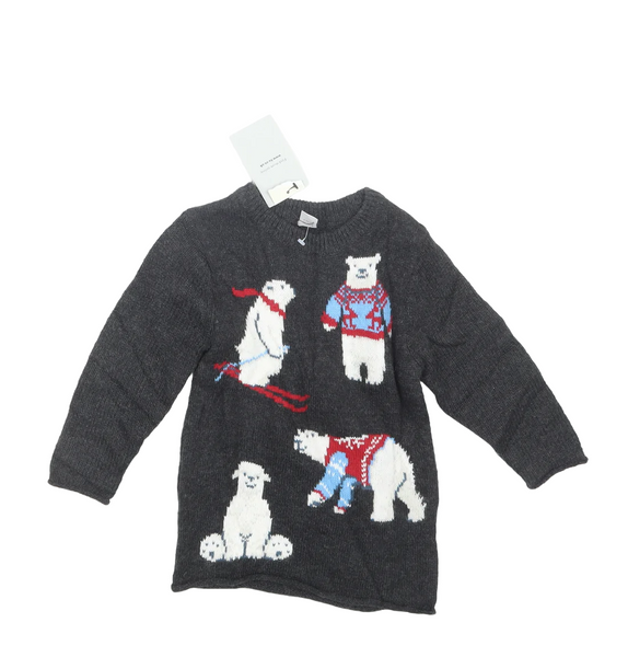 Brand New Tu Arctic Bears Grey Wool Mix Christmas Jumper - Unisex 12-18m