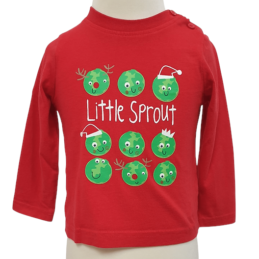 M&Co Red Little Sprout Baby Christmas Top - Unisex 6-9m