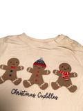 F&F White Gingerbread Men Christmas Cuddles Top - Unisex 3-6m