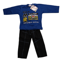 Brand New Boys Blue Superheroes Flashing Top and Trousers Outfit - Boys 2yrs