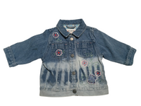 Next Tie Dye Stonewash Baby Denim Jacket with Floral Design - Girls 3-6m