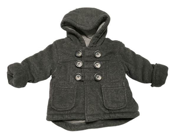 George Charcoal Grey Soft Fleece Thick Winter Hooded Coat - Baby Boys 3-6m