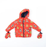 Paw Patrol Red Character Pups Print Quilted Hooded Coat with Mittens - Boys 12-18m