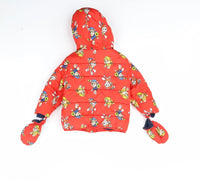 Paw Patrol Red Character Pups Print Quilted Hooded Coat with Mittens - Boys 12-18m