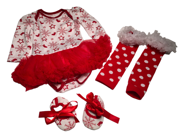Adorable Red White Baby Girl Christmas Dress Outfit Girls 0 3m